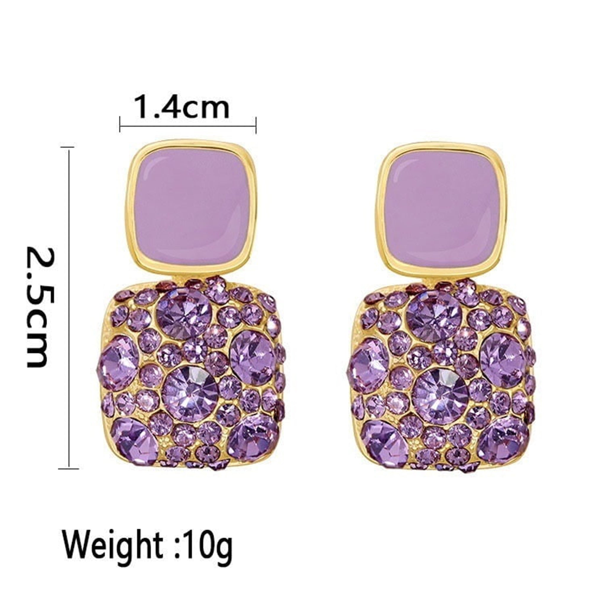 03-Traditional Teardrop Ear Earrings Pair Purple