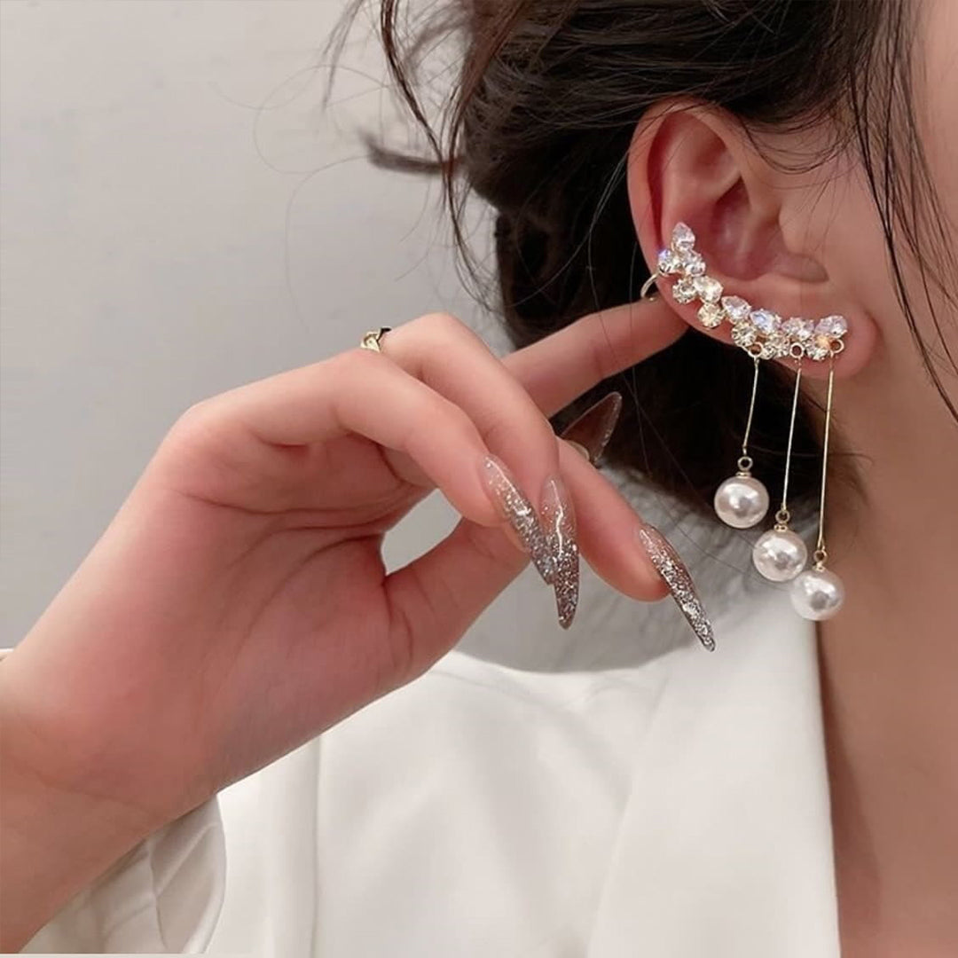 11 Drop Pearl Ear Cuffs Pair
