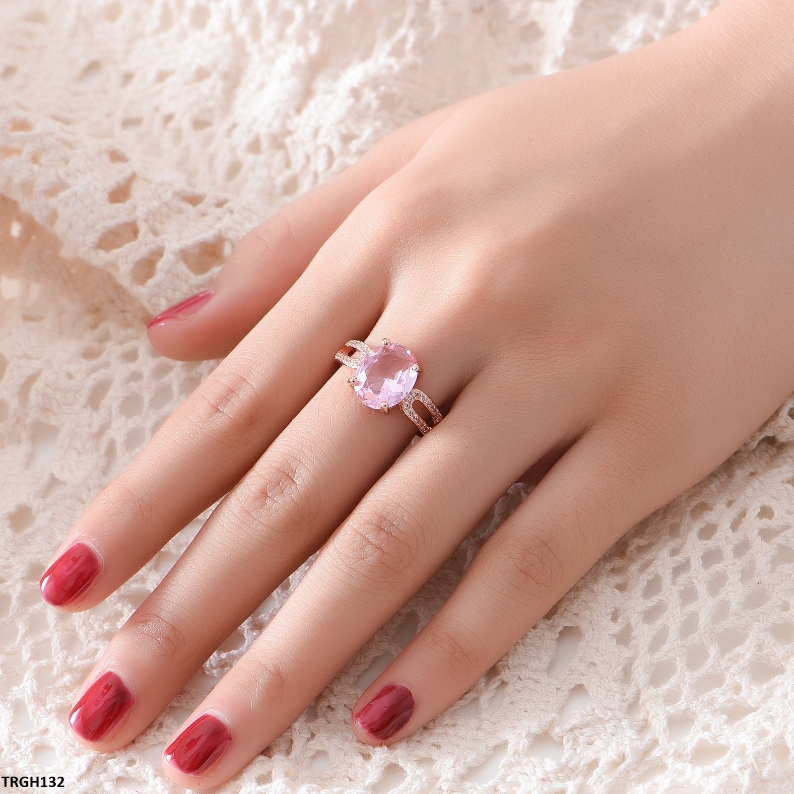 Crsnt KRL Adjustable Oval Ring – Elegant Silver-Plated Fashion Ring for Women