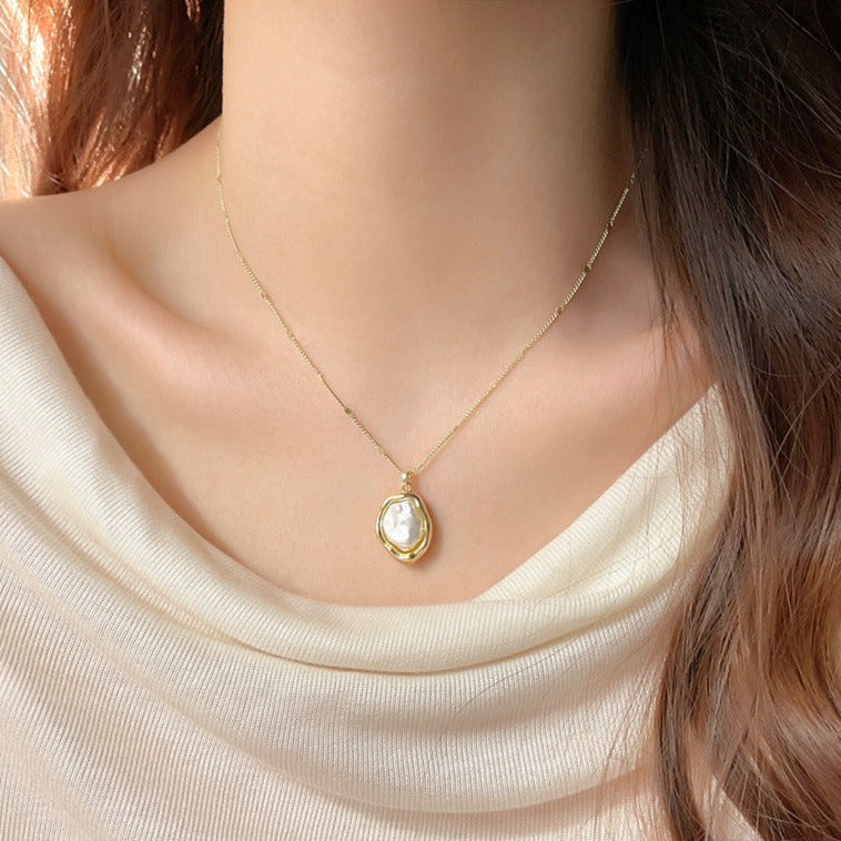 Gold Greek Promising Necklace 04