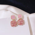 01-Traditional Teardrop Ear Earrings Pair PINK