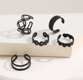 Black Midi Rings Adjustable