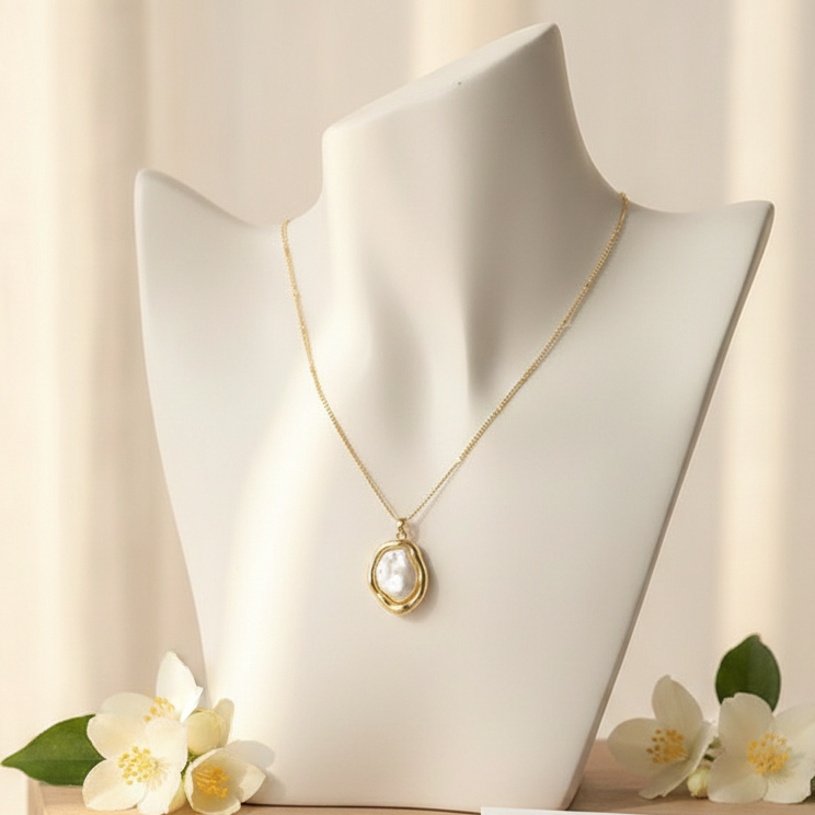 Gold Greek Promising Necklace 04