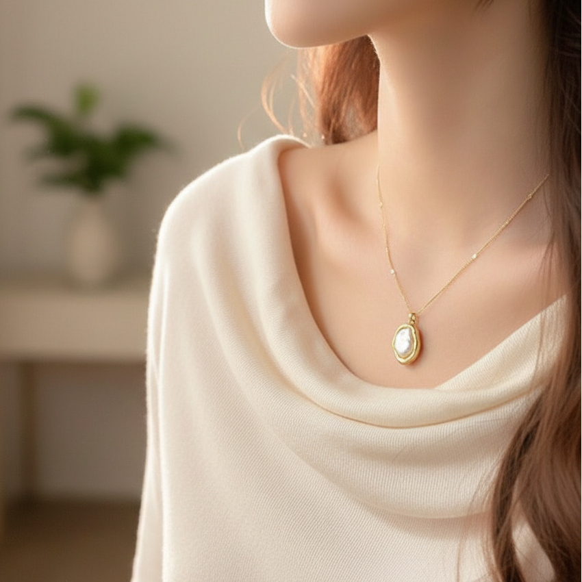 Gold Greek Promising Necklace 04