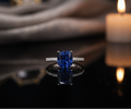 Blue Cushion Zircon Ring 3