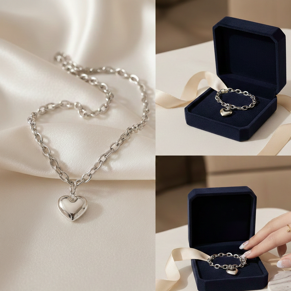 Silver Heart Promising Necklace 02