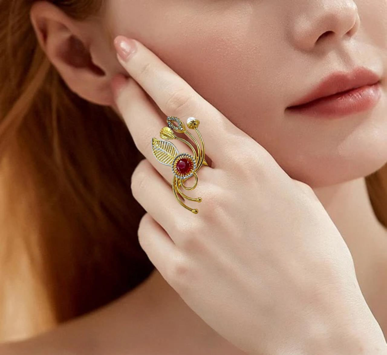 FRN Round Leaf Ring Adjustable PRH