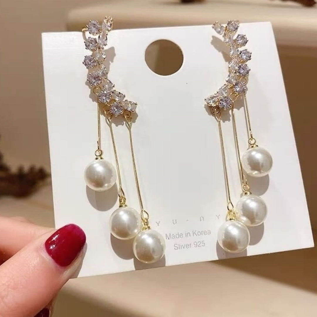 11 Drop Pearl Ear Cuffs Pair