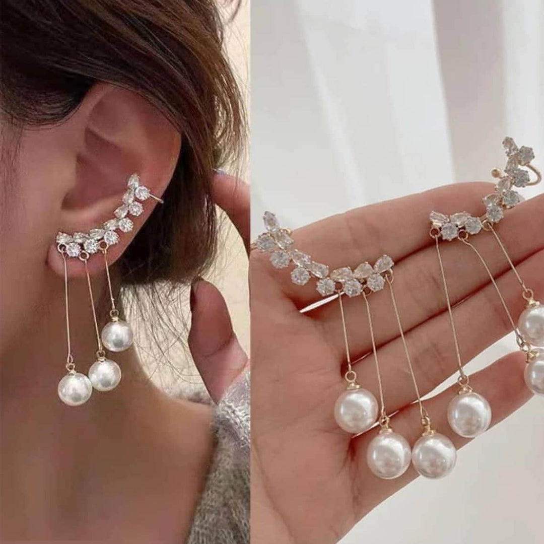 11 Drop Pearl Ear Cuffs Pair