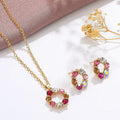 Circle Layered Round Pendent Set