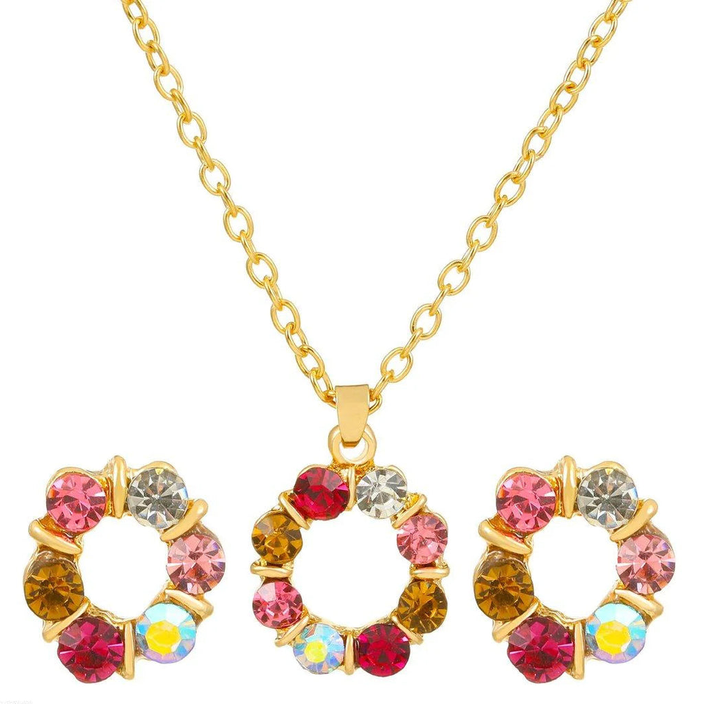 Circle Layered Round Pendent Set