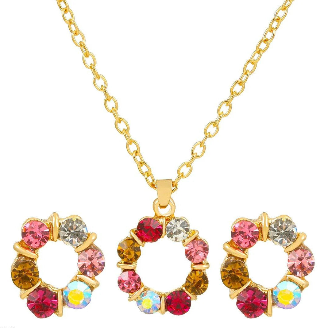 Circle Layered Round Pendent Set