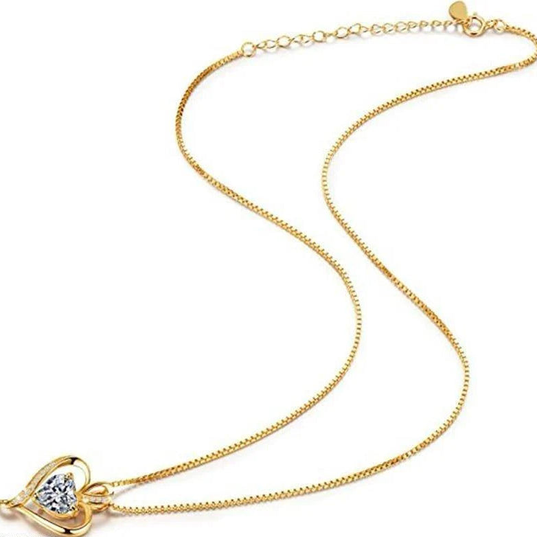 Double Heart Pendant With Chain