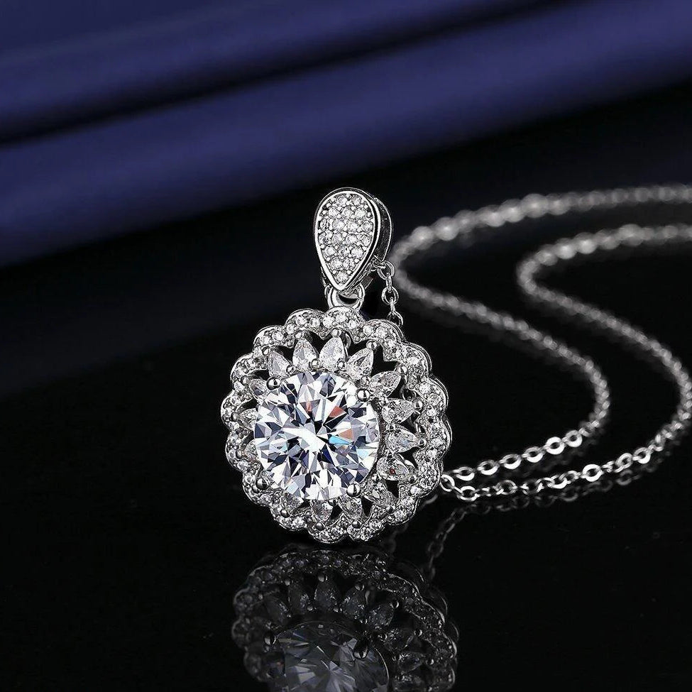 Round Stone Pendant With Chain