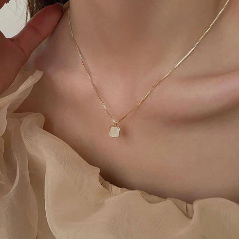 Elegant Square Shell Pendant
