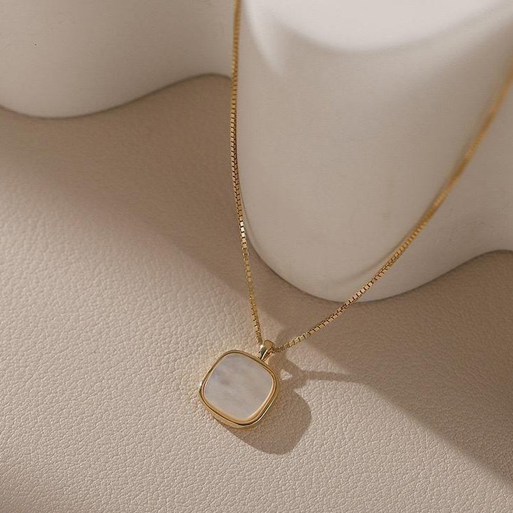 Elegant Square Shell Pendant