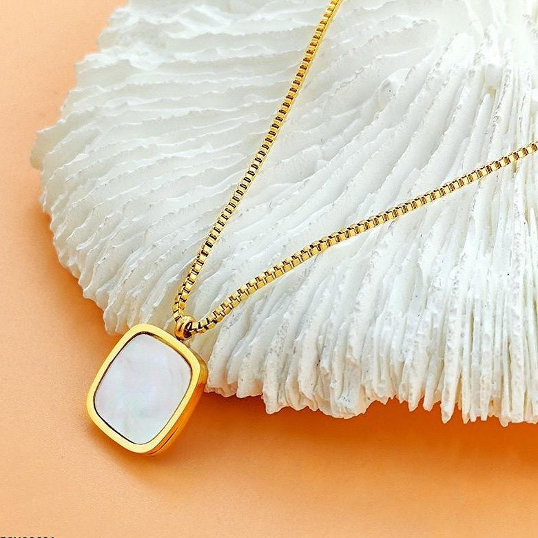 Elegant Square Shell Pendant