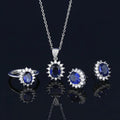 Oval Flower Pendant Set