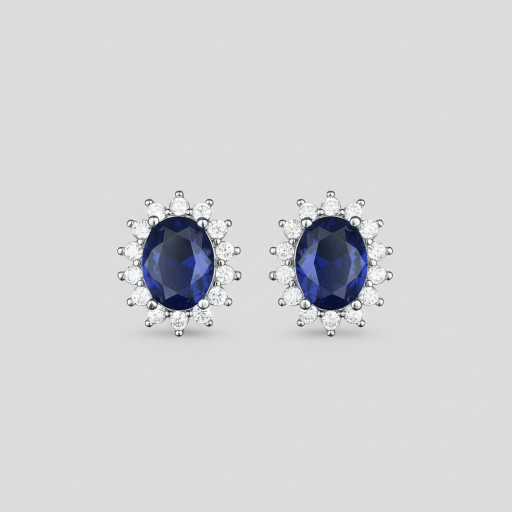 Royal Blue Zircon Luxury Pendent Set