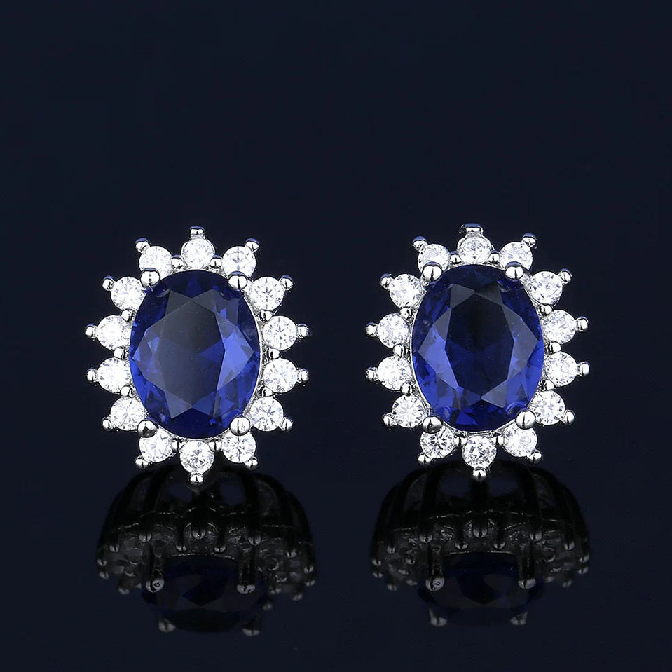 Oval Flower Pendant Set