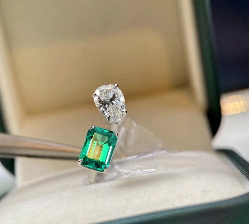 KRL Pear & Rectangle Adjustable Ring