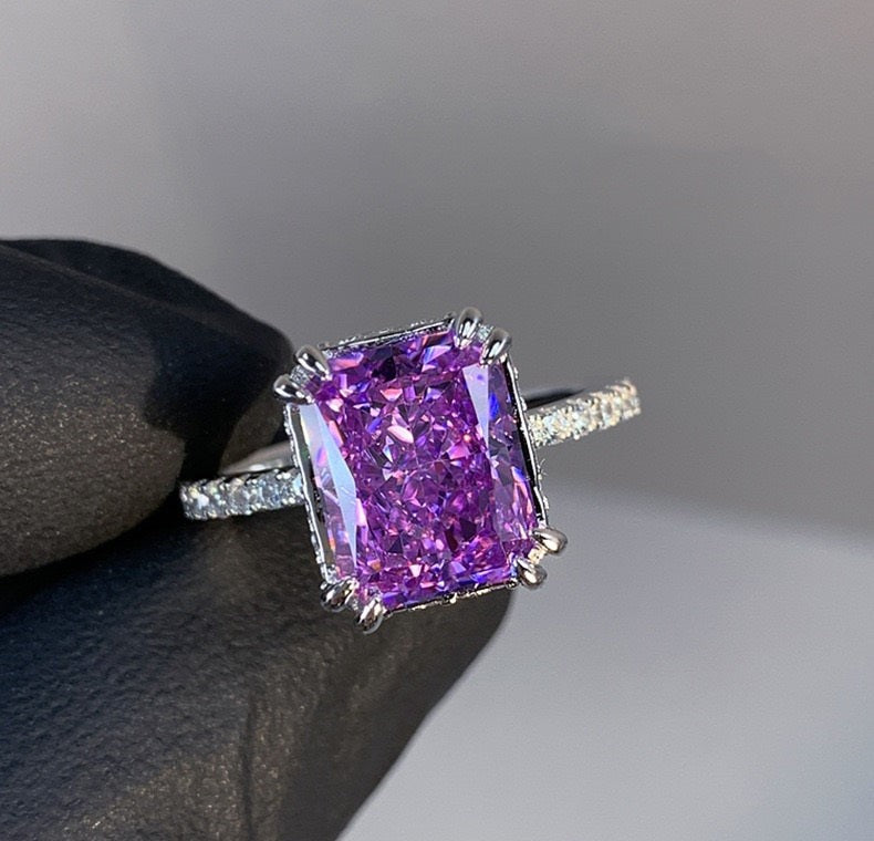 Purple Rectangle Ring Adjustable