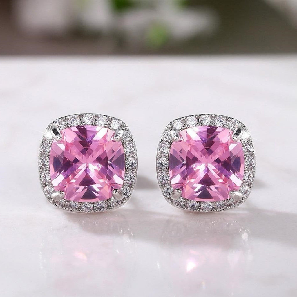 09 Cushion Stud Tops Pair PINK