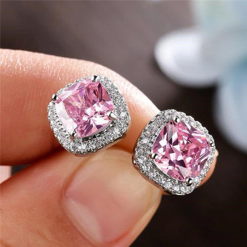 09 Cushion Stud Tops Pair PINK