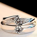 Sterling Silver GRA Moissanite Couple Ring Att - 02
