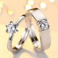 Sterling Silver GRA Moissanite Couple Ring Att - 03